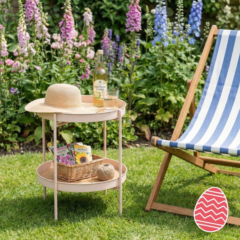 Flora Garden Patio Occasional Table in Blush Pink