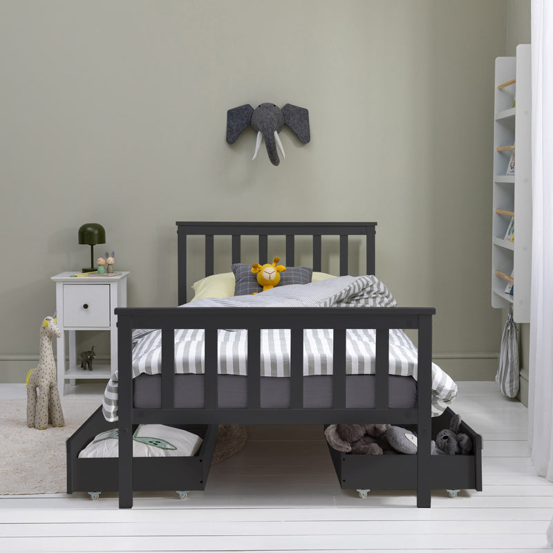 Otis Single Bed 3ft Frame with 2 Storage Drawers in Anthracite
