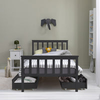Otis Single Bed 3ft Frame with 4 Pull Out Storage Drawers in Anthracite