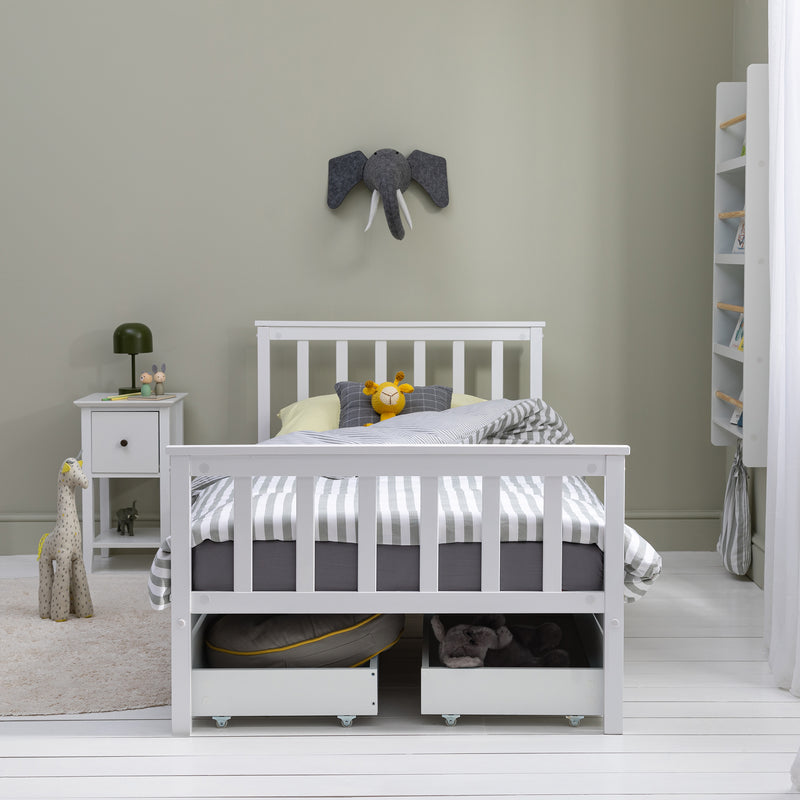 Joli Set of 2 Underbed Pull Out Storage Drawers Pair in Classic White