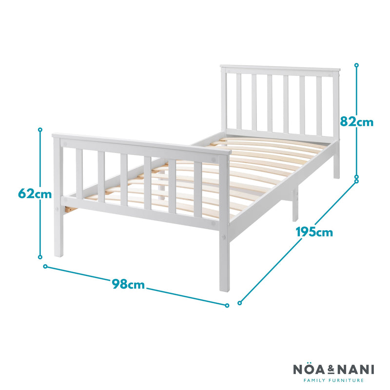 Otis Single Bed 3ft Frame in White