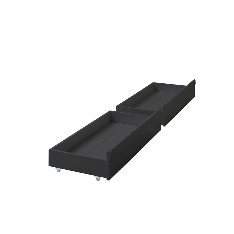 Joli Set of 2 Underbed Pull Out Storage Drawers Pair in Anthracite