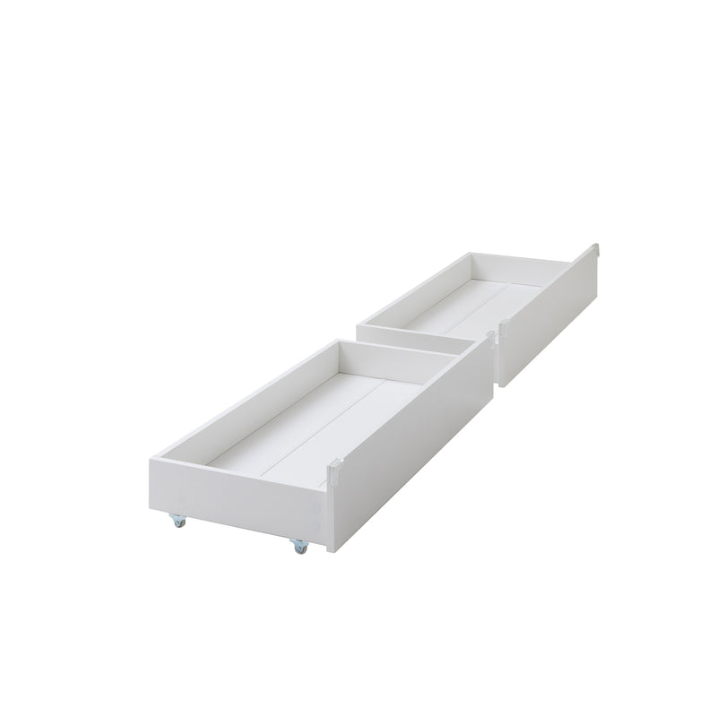 Joli Set of 2 Underbed Pull Out Storage Drawers Pair in Classic White