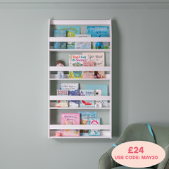 Hakan Display 4 Shelf Bookcase Wall Mounted in Classic White