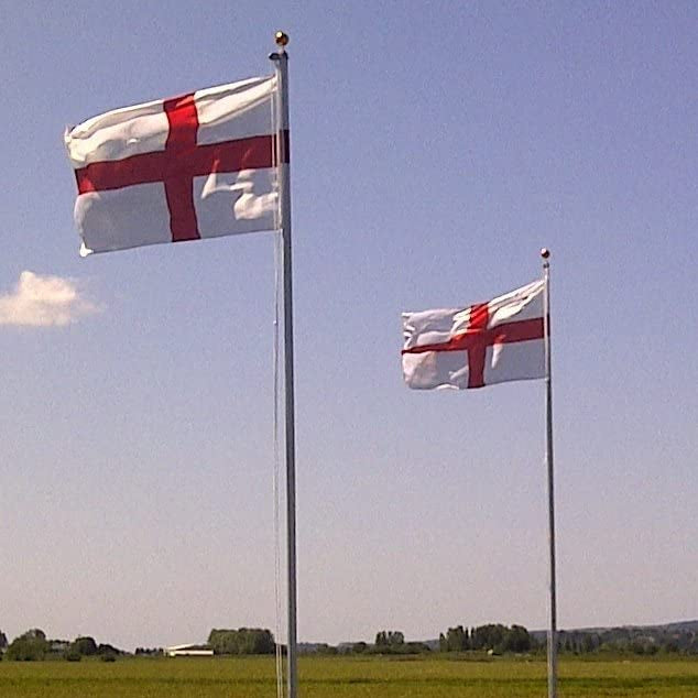 Aluminium Flagpole 20ft with 2 Flags Union Jack and England Flag