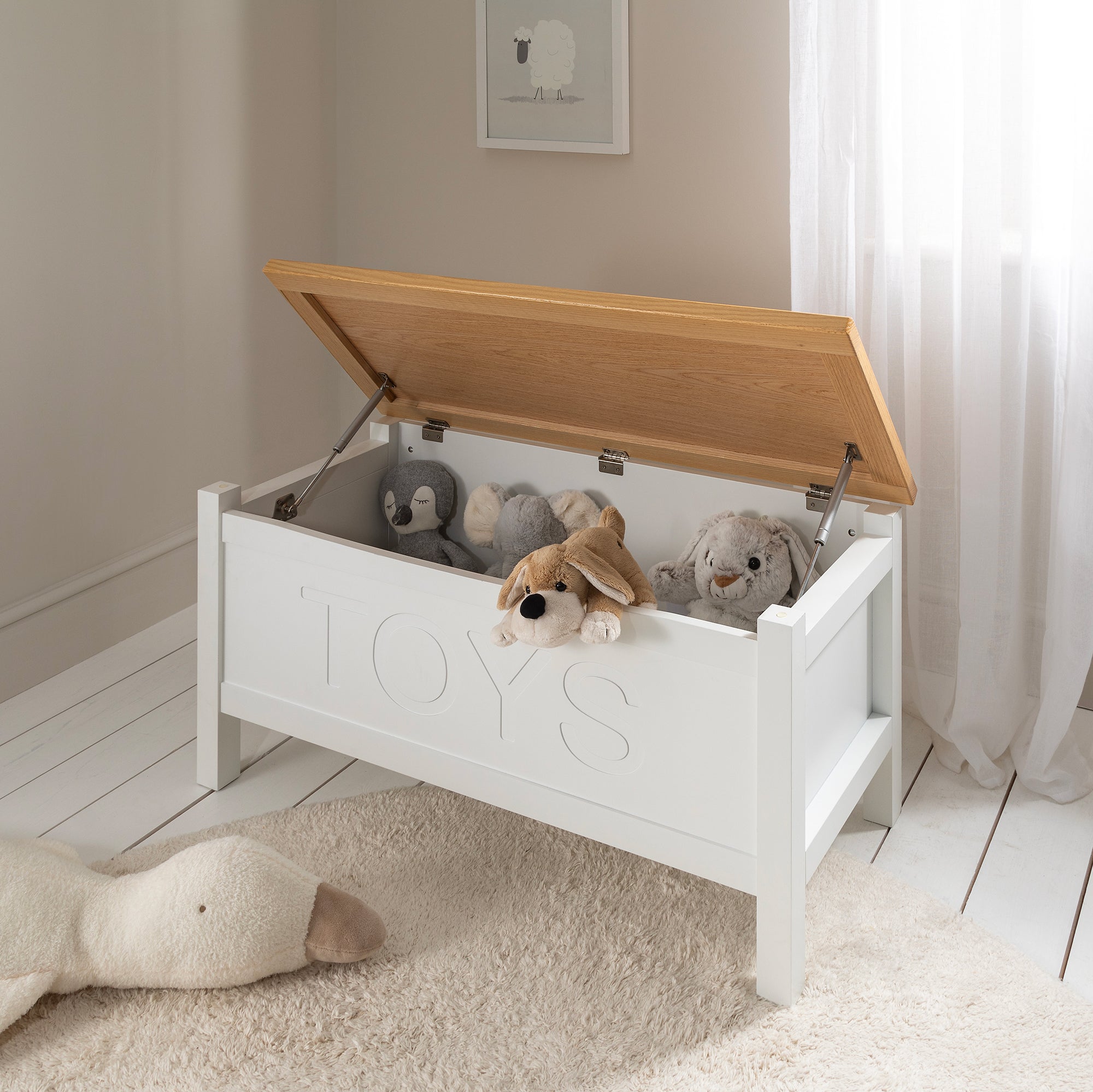 Toy Storage Box Scandi Blanket Box Leines Toy Box In White Toy