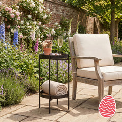 Flora Garden Patio Occasional Side Table in Black