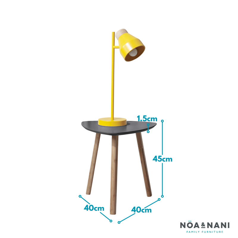 Malme Side Table Occasional Small in Storm Grey and Natural Pine