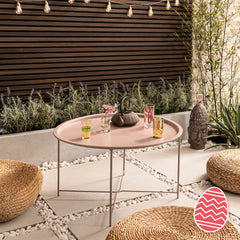 Bjarni Garden Patio Occasional Table in Blush Pink