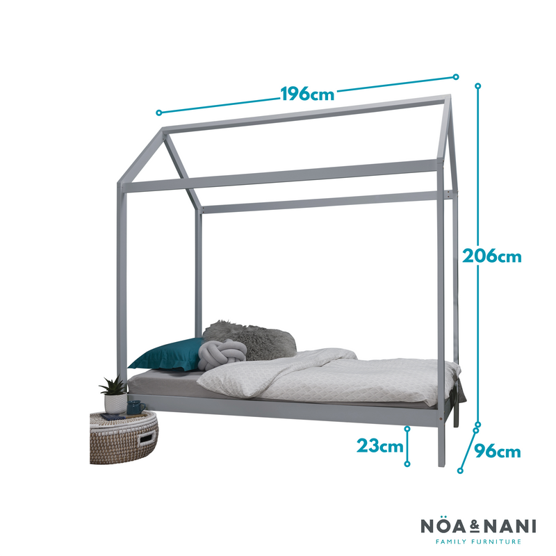 Jansen Scandinavian Single Bed Frame in Silk Grey