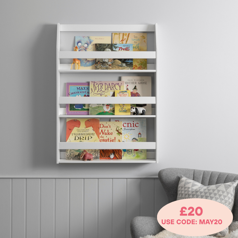 Hakan Display 3 Shelf Bookcase Wall Mounted in Classic White