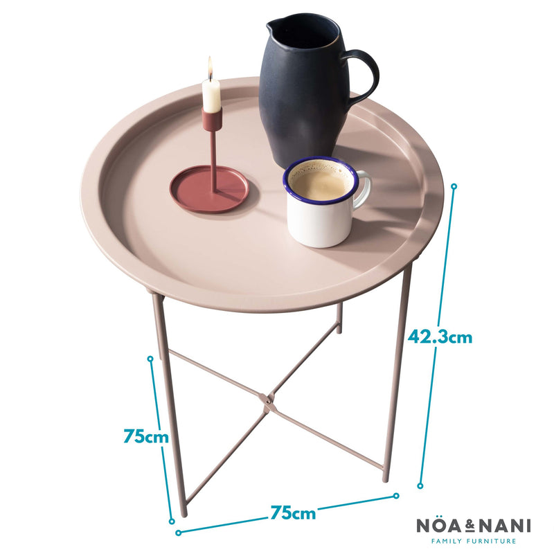 Outdoor Bistro Garden Tray Table in Blush Pink