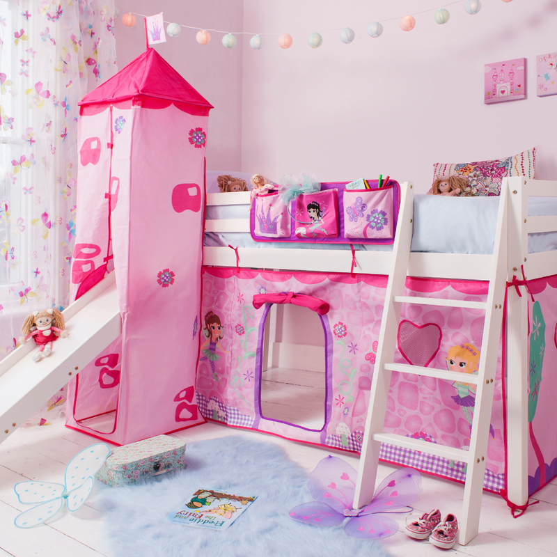 Cabin Bed with Slide Tent Tower Tunnel in Fairies Design Noa Nani
