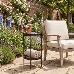 Solna Garden Patio Occasional Side Table in Black