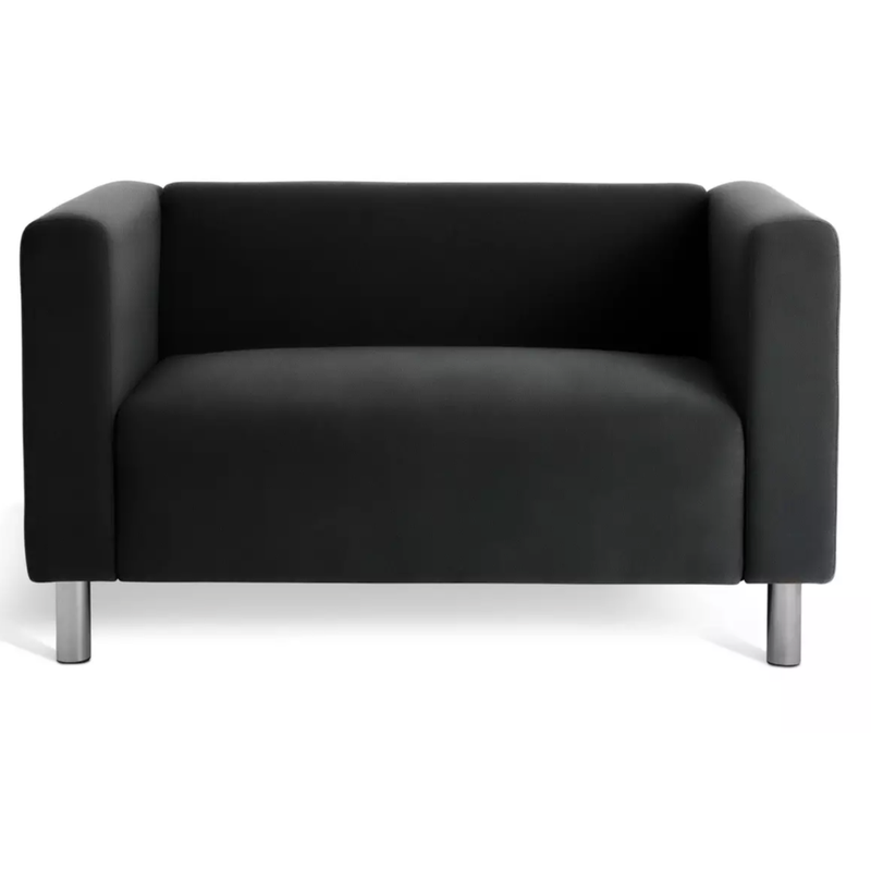 Home Moda Faux Leather 2 Seater Sofa - Black 17668115 (Open Box- See T's & C's for details)