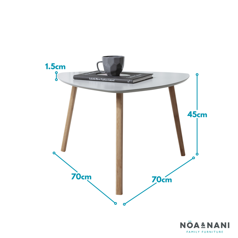 Malme Extra Large Side Table in Chalk Grey and Natural Pine