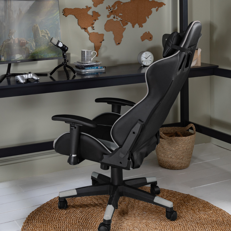 Typhoon Gaming Station High Sleeper Kids Cabin Bed with Desk in Black