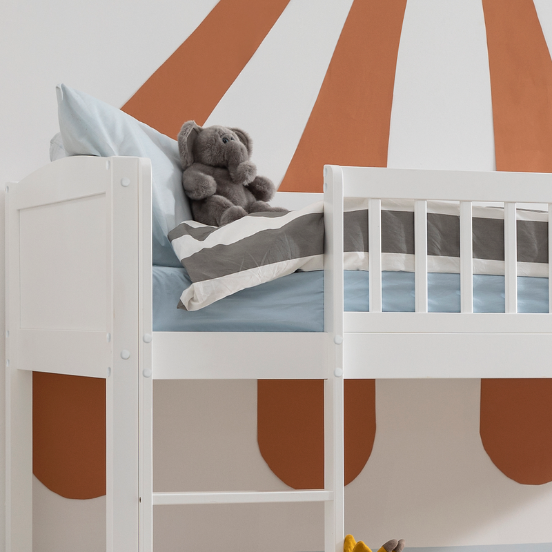 Lottie Midsleeper Cabin Bed with Straight Ladder in Classic White