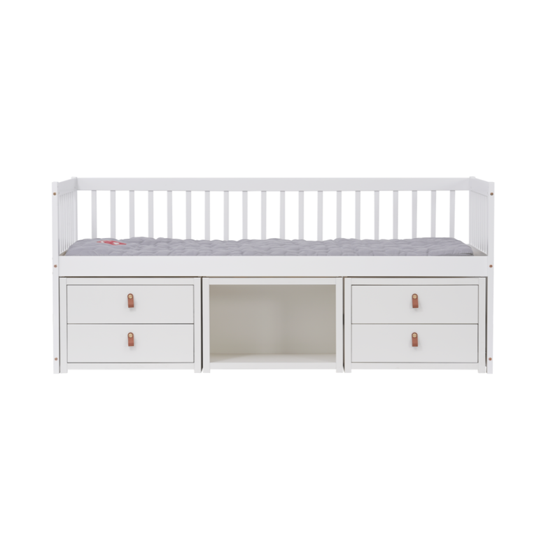 Lottie Midsleeper Day Bed with Underbed Storage Drawers in Classic White