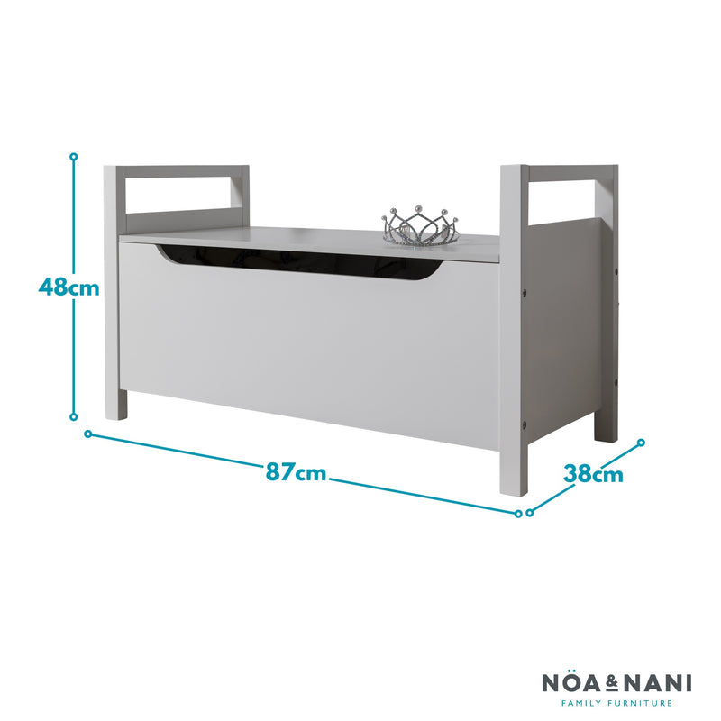 Osman Toy Box with Cushion in Classic White