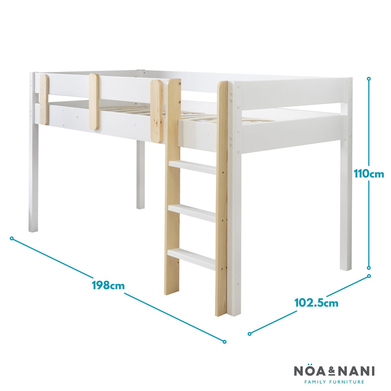 Una Midsleeper Cabin Bed in Classic White