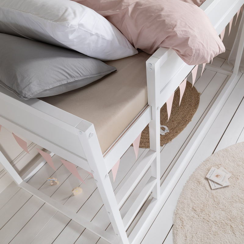 Lykke Midsleeper Cabin Bed Reversible with Straight Ladder in Classic White