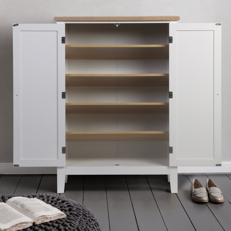 Leines Shoe Storage Cabinet in Classic White