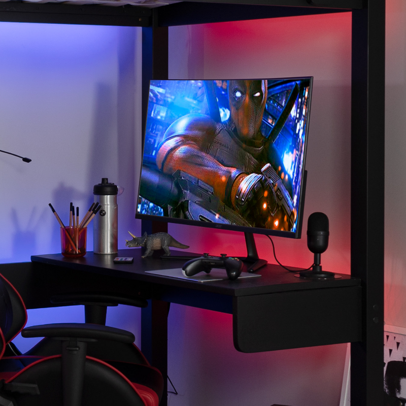 Storm Gaming Station High Sleeper Cabin Bed in Black