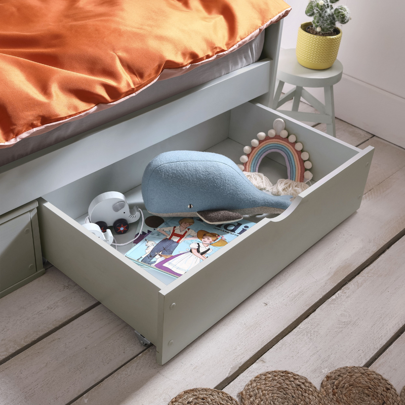 Hampshire Single Bed Frame with Oda Drawers in Grey