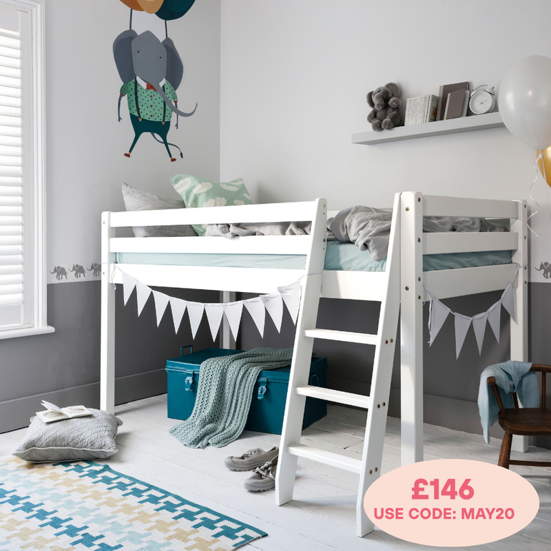 Moro Cabin Bed Midsleeper in Classic White