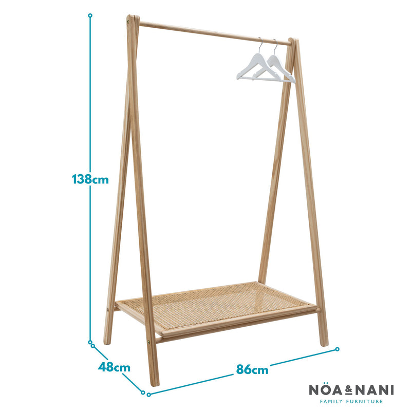 Nelly Clothes Rail and Shoe Rack In Natural Rattan