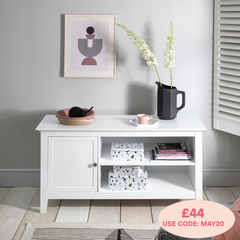 Karlstad Low Sideboard with Storage in Classic White