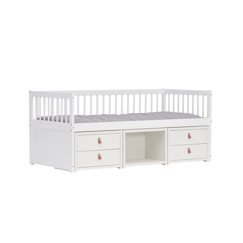 Lottie Day Bed with Underbed Storage Drawers in Classic White