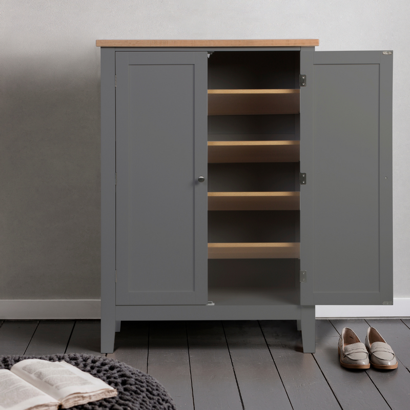 Leines Shoe Storage Cabinet in Charcoal Grey