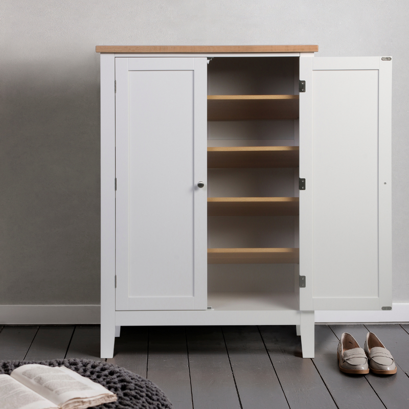 Leines Shoe Storage Cabinet in Classic White