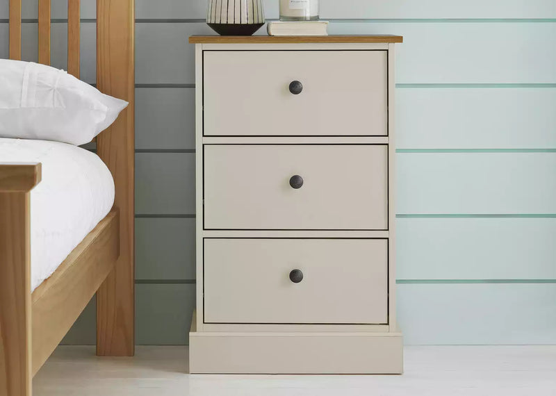Kensington Bedside Table - Soft Grey&Oak Effect 16066103 (Open Box- See T's & C's for details)