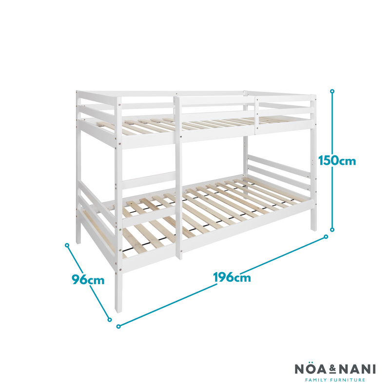 Jakke Bunk Bed with Straight Ladder in Classic White