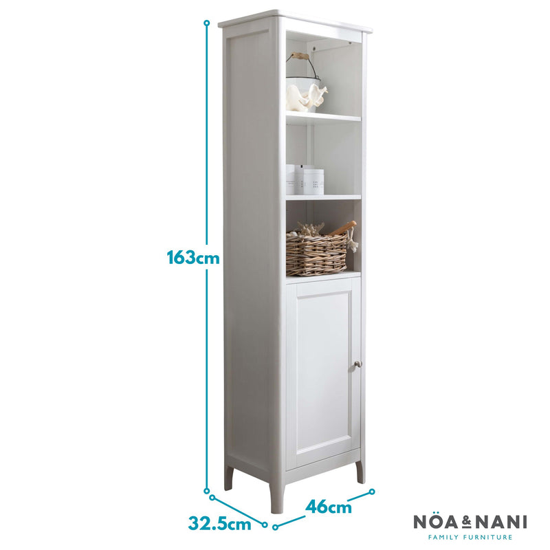 Lillestrom Tallboy Bathroom Cabinet Storage Cupboard in White