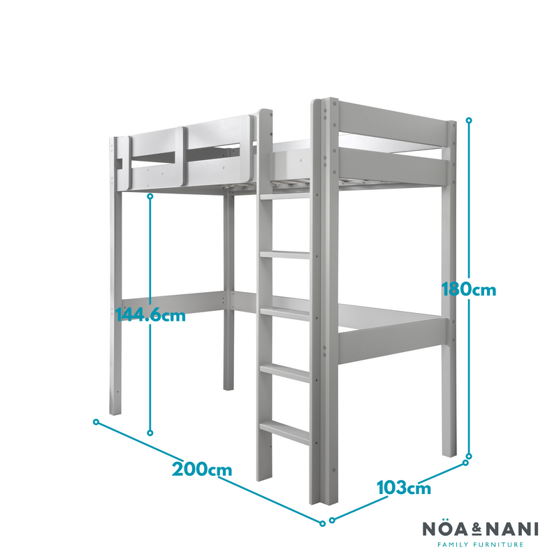 Una Highsleeper Cabin Bed with Skole Desk in Silk Grey