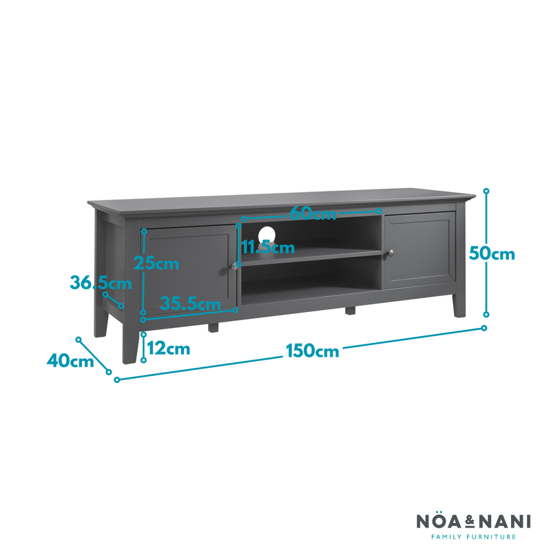 Karlstad TV Unit with Storage in Silk Grey