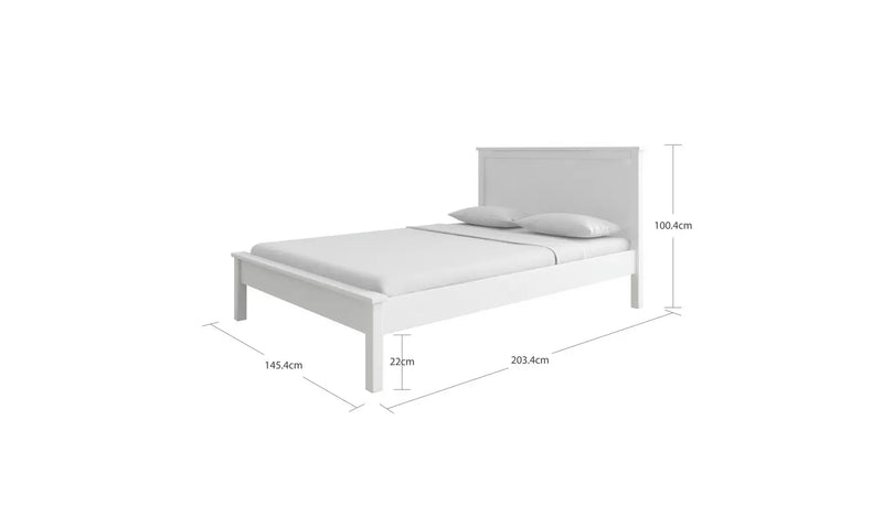 Brooklyn Double Wooden Bed Frame - White 16919205 (OpenBox- See T's & C's for details)
