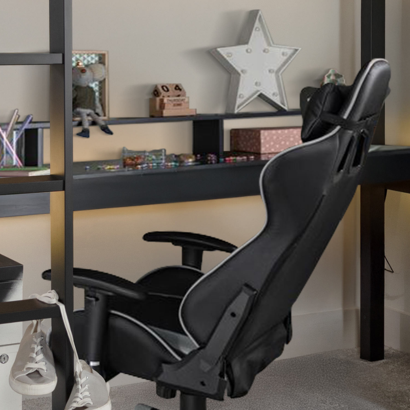 Vortex Gaming Station High Sleeper Kids Cabin Bed with Desk in Black