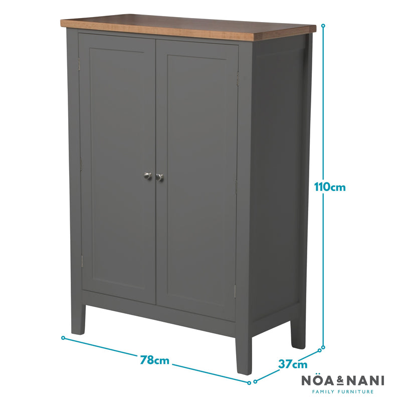 Leines Shoe Storage Cabinet in Charcoal Grey