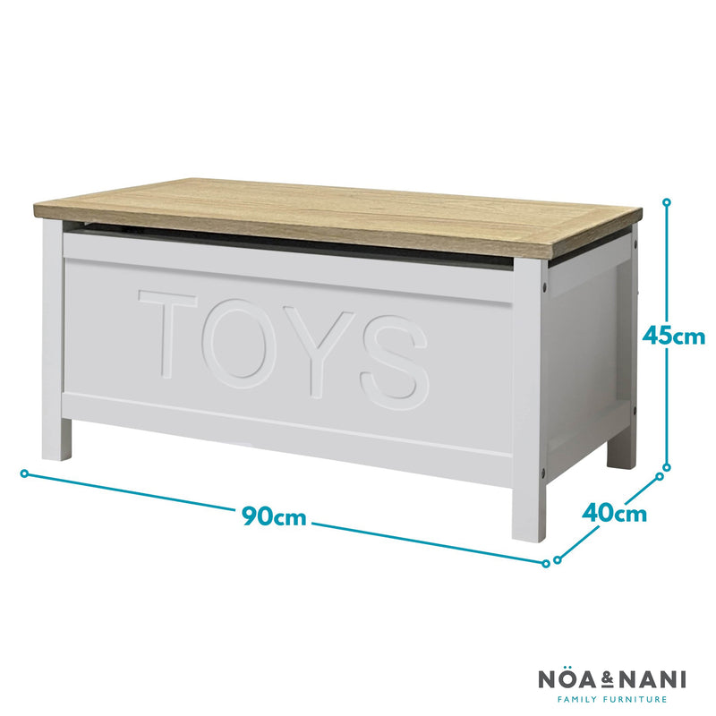 Leines Toy Box Storage Chest in Classic White & Oak