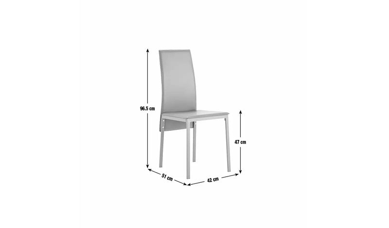 Lido Pair of Faux Leather Dining Chair - Grey 17319512 (OpenBox- See T's & C's for details)