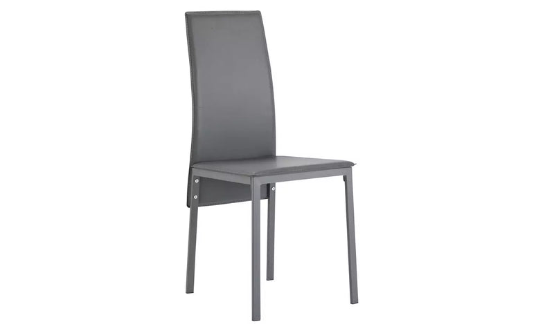 Lido Pair of Faux Leather Dining Chair - Grey 17319512 (OpenBox- See T's & C's for details)