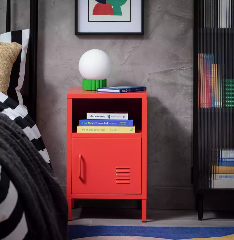 Habitat Stevie 1 Door Bedside Table - Red 17557855 (Open Box- See T's & C's for details)