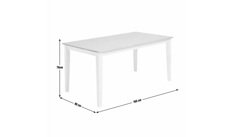 Chicago Wooden 6 Seater Dining Table - Cream 17628935 (OpenBox- See T's & C's for details)