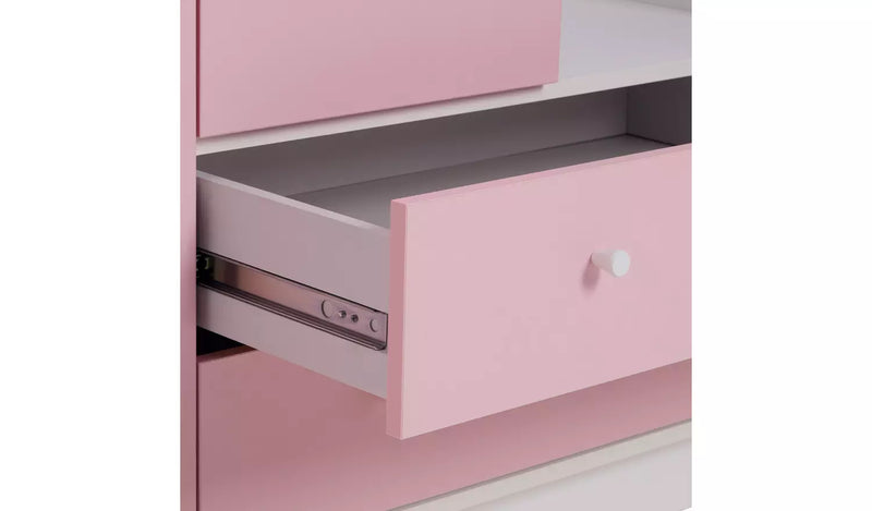 Kids 3 Door 2 Drawer Wardrobe - Pink 17806180 (OpenBox- See T's & C's for details)