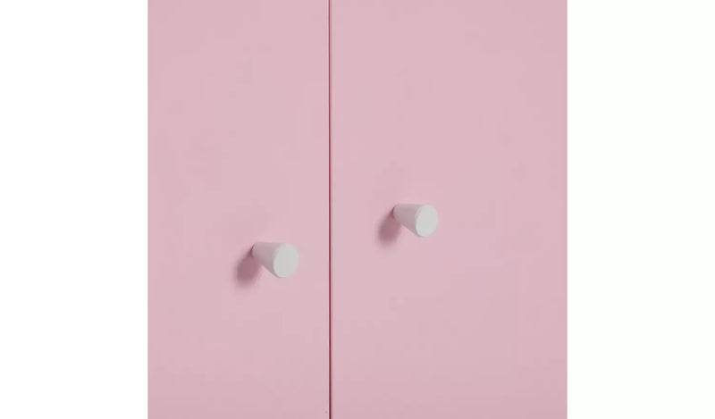 Kids 3 Door 2 Drawer Wardrobe - Pink 17806180 (OpenBox- See T's & C's for details)